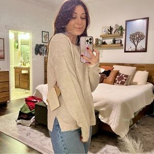 NWT Purnell heathered oatmeal sweater